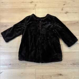Nina Leonard Fur Coat Large Brown Looks New!!